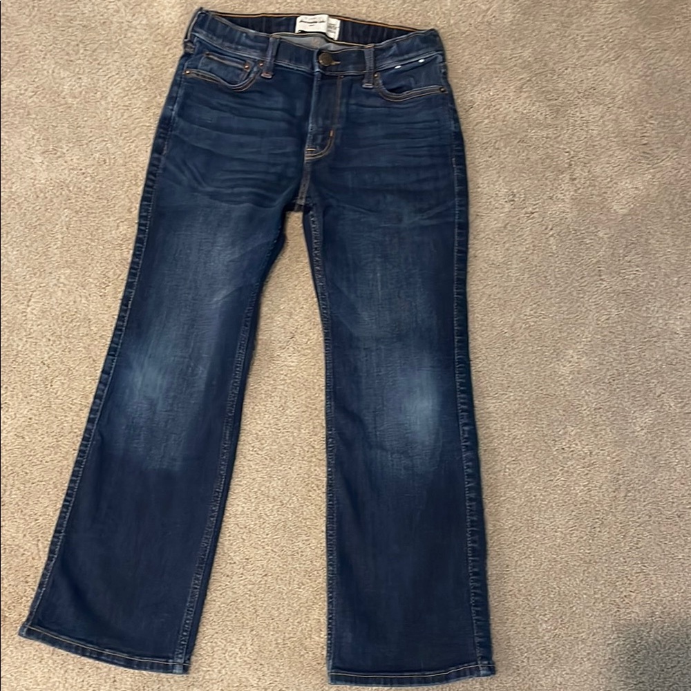 Boys, Abercrombie, kids boot cut blue jeans.